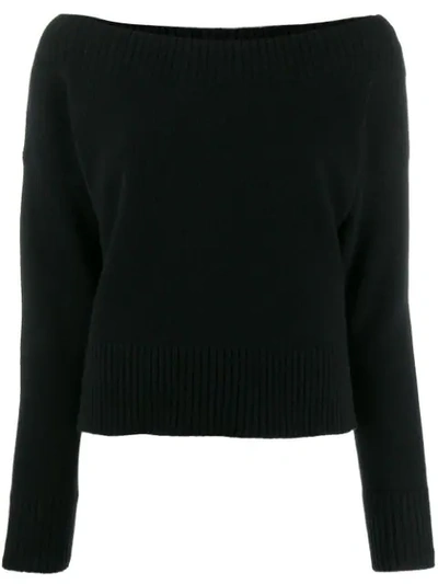 P.a.r.o.s.h Boat Neck Jumper In Black
