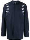 Neil Barrett Lightning Bolt Shirt In Blue