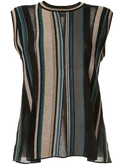 M Missoni Striped Knitted Top In Multicolour