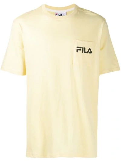 Fila Contrast Logo T-shirt In Yellow