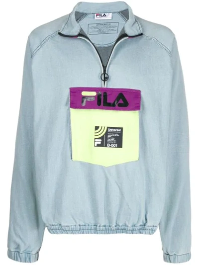 Fila Contrast Logo Sweatshirt In Blue