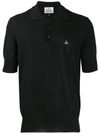 Vivienne Westwood Embroidered Logo Polo Shirt In Black