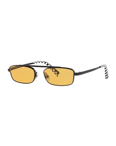 Alain Mikli Callot Rectangle Metal Sunglasses In Black