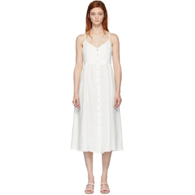 Mansur Gavriel Linen Button-front Dress In White