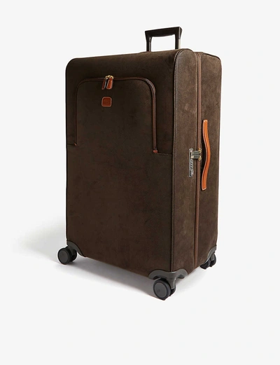 Bric's Life Four-wheel Faux-suede Suitcase 77cm In Olive