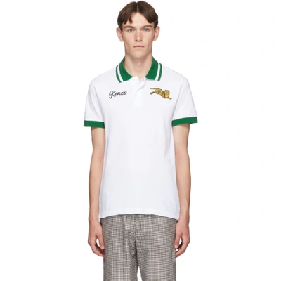 Kenzo Jumping Tiger Polo Shirt In White