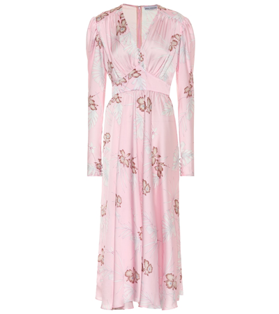 Paco Rabanne Embellished Floral-print Georgette Midi Dress