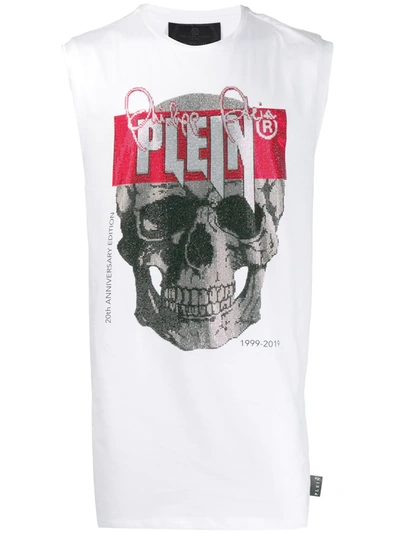 Philipp Plein Skull Tank Top In White