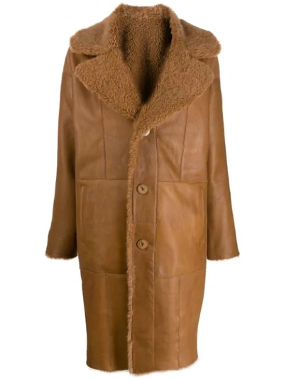 Drome Reversible Single Breasted Coat In Brown
