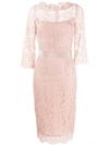 Goat Venus Lace Fitted Dress In Pink