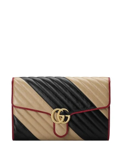 Gucci Gg Marmont Clutch In Neutrals