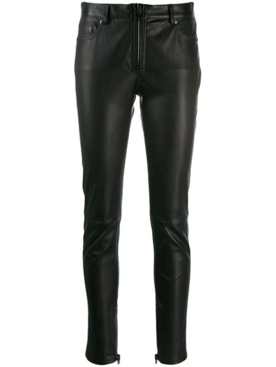 Tom Ford Skinny Leather Biker Trousers In Black