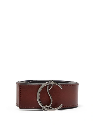 Christian Louboutin Men's Reversible Cl Logo Leather Belt In Brown