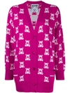 Moschino Teddy Bear Pattern Cardigan In Pink