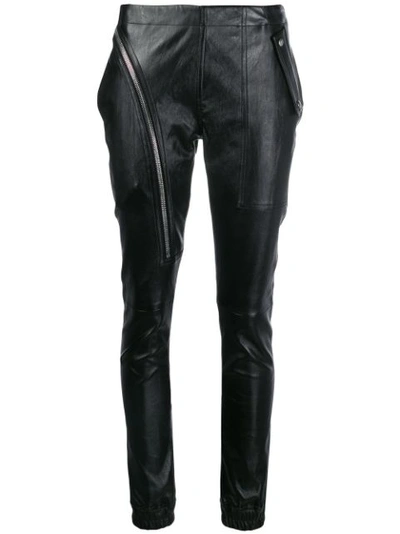 Rick Owens Mid-rise Skinny Leather Pants In Black