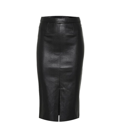 Stouls Carmen Leather Midi Skirt In Black