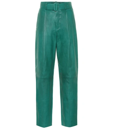Stouls Murray High-rise Leather Pants In Green