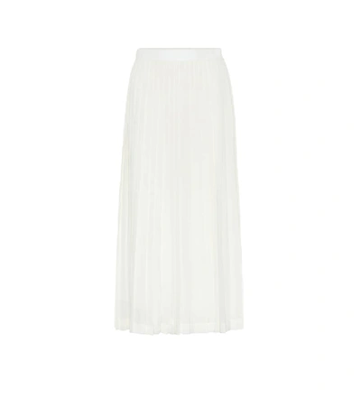 The Row Lawrence Pleated Crêpe Midi Skirt In White