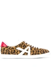 Aquazzura The A Leather-trimmed Leopard-print Suede Sneakers In Black,brown,white