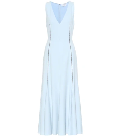 Gabriela Hearst Annabelle Wool And Silk-blend Crepe Midi Dress In Sky Blue