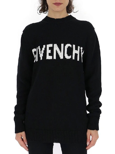 Givenchy Logo Knitted Jumper In Black