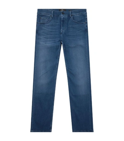 7 For All Mankind Straight Luxe Performance Jeans In Blue
