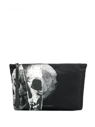 Alexander Mcqueen Clutch Bag With Skull In Black