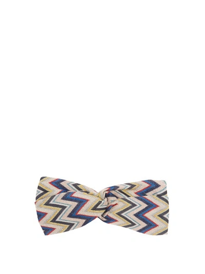 Missoni Printed Wave Knit Headband In Multicolor