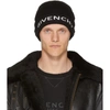 Givenchy Black And White Logo Cashmere And Cotton Beanie