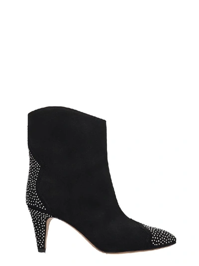 Isabel Marant Dythan High Heels Ankle Boots In Black Suede