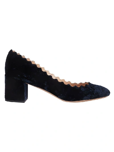 Chloé Scallop Pumps In C Navy Ink