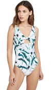 Tory Burch Palma Printed One Piece Swimsuit In Desert Bloom White