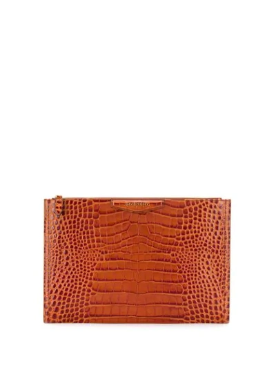 Givenchy Logo Clutch Bag In Brown