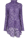 Sies Marjan Embroidered Ruched Top In Purple