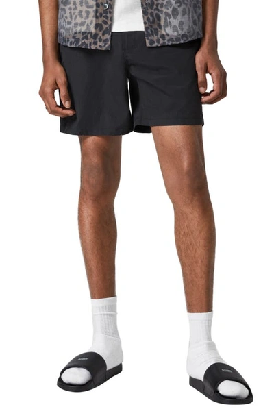 Allsaints Warden Multi-purpose Swim Shorts In Jet Black