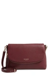 Kate Spade Large Polly Leather Crossbody Bag - Red In Cherrywood