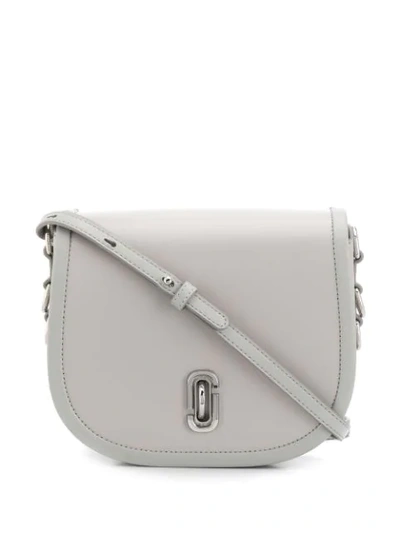 Marc Jacobs The Saddle Bag Medium Leather Satchel In Fog Grey