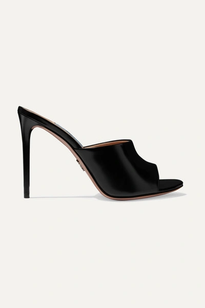 Prada Calf Leather High-heel Mule Sandals In Black