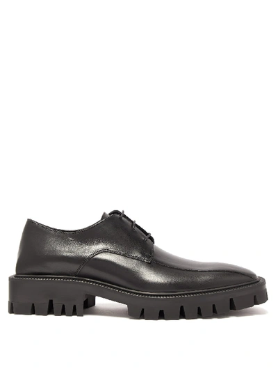 Balenciaga Outdoor Rim Leather Derby Shoes In Black