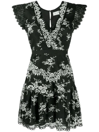 Three Floor Lace Parade Dress In Black