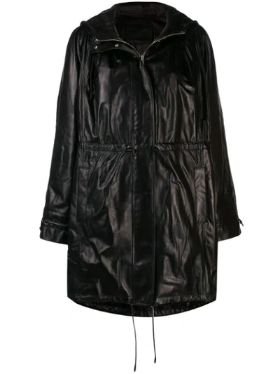 Drome Hooded Coat In Black