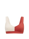 Vaara Elsa Two-tone Stretch Sports Bra In Cinnamon Almond