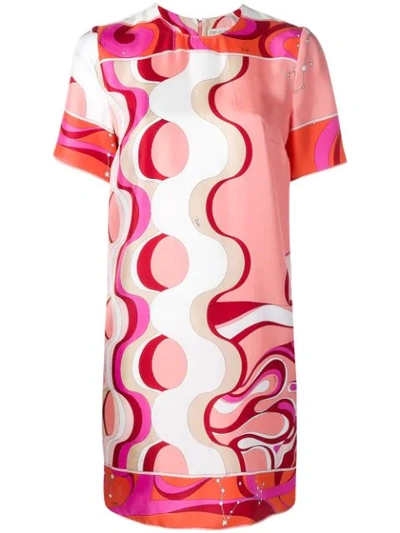 Emilio Pucci Copacabana Print Silk Mini Dress In 002 Fuxia/corallo