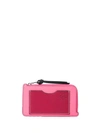 Loewe Color Block Zipper Wallet In Pink