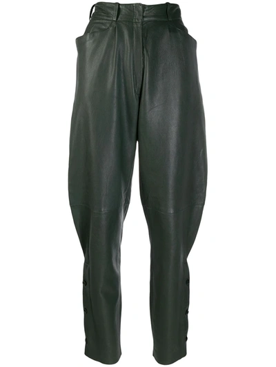 Pre-owned Versace 1980's Balloon-leg Trousers In Green