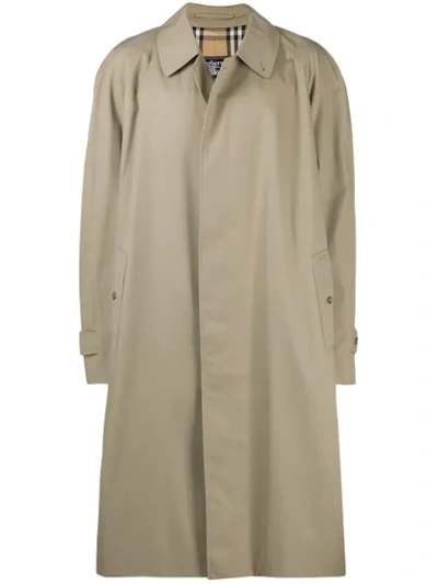 Pre-owned Burberry 1990's Single-breasted Overcoat In Brown
