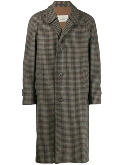 Pre-owned Aquascutum Vintage 1990's Tweed Overcoat In Brown