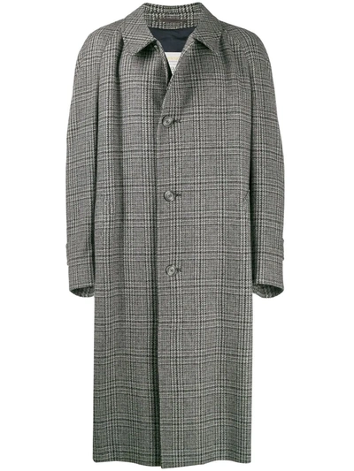 Pre-owned A.n.g.e.l.o. Vintage Cult 1990's Check Overcoat In Grey