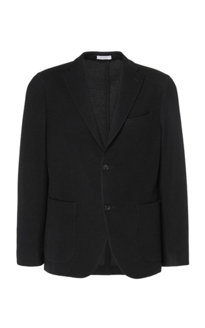 Boglioli K-jacket Slim-fit Wool Knit Blazer In Black