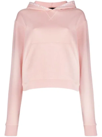 Karl Lagerfeld Embroidered Logo Hoodie In Pink